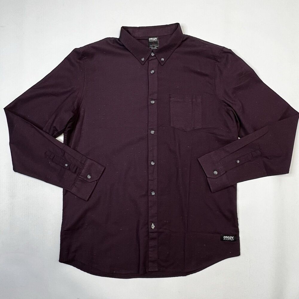 Oakley Shirt Mens XL Purple Splatter Paint Factory Pilot Button Up Lng Sleve NEW